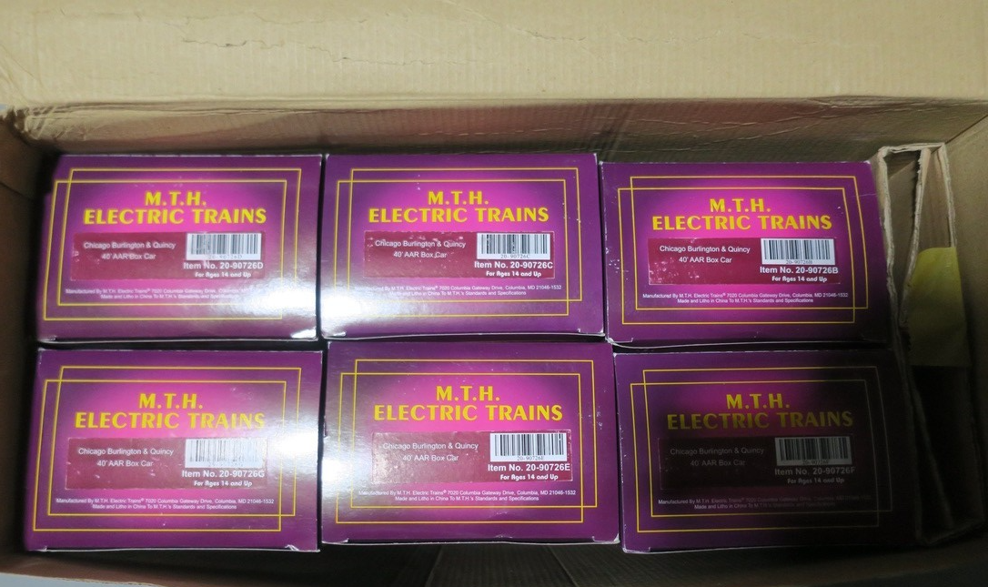 MTH Premier O - scale 6 - Car AAR Boxcar Set - CB&Q "Way of the Zephyrs" MTH20 - 90726 - WISE GUYS HOBBIES LLC