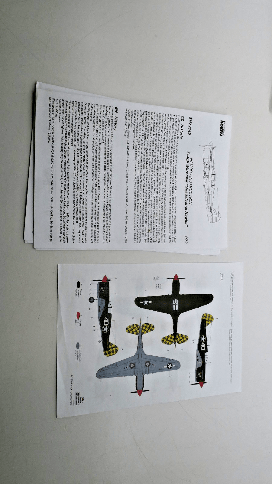Special Hobby 1/72 P - 40F Warhawk Checkertails Model Kit SH72298 - WISE GUYS HOBBIES LLC
