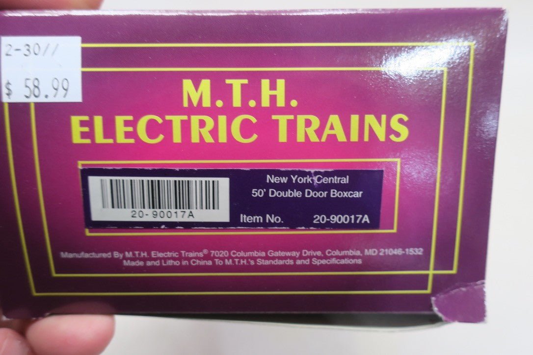 MTH 20 - 90017A New York Central 50' Double Door Boxcar 46190 - WISE GUYS HOBBIES LLC