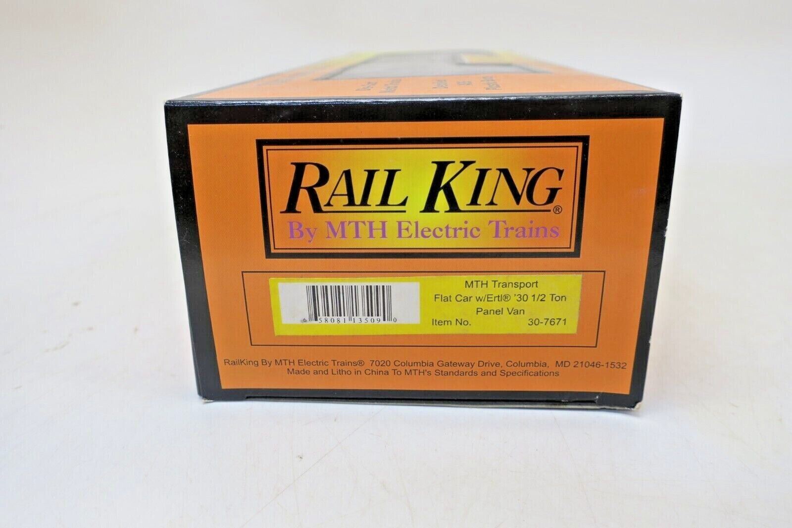MTH RAIL KING 30-7671 MTH TRANSPORT FLAT CAR W/'30 1/2 TON PANEL VAN NEW 2000 - WISE GUYS HOBBIES LLC