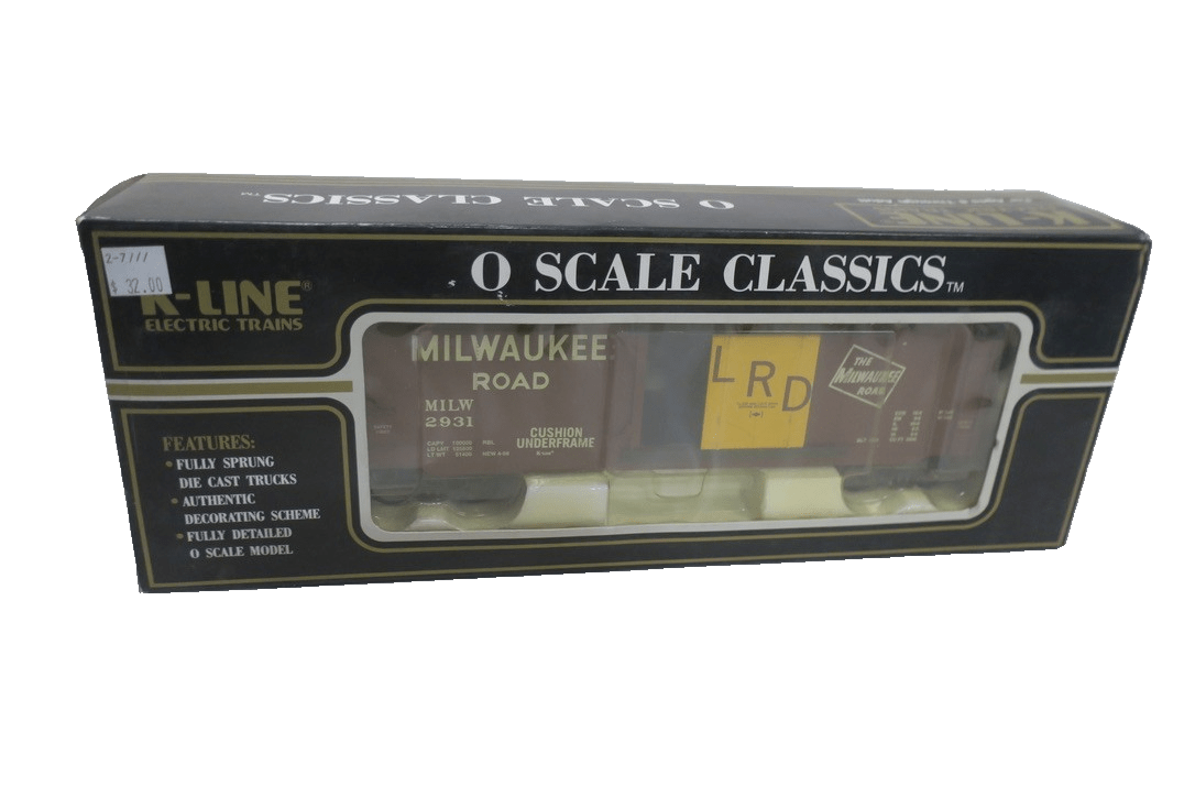 K - LINE MILWAUKEE ROAD LRD 40ft PD BROWN YELLOW BOX CAR O SCALE K761 - 1371 - WISE GUYS HOBBIES LLC