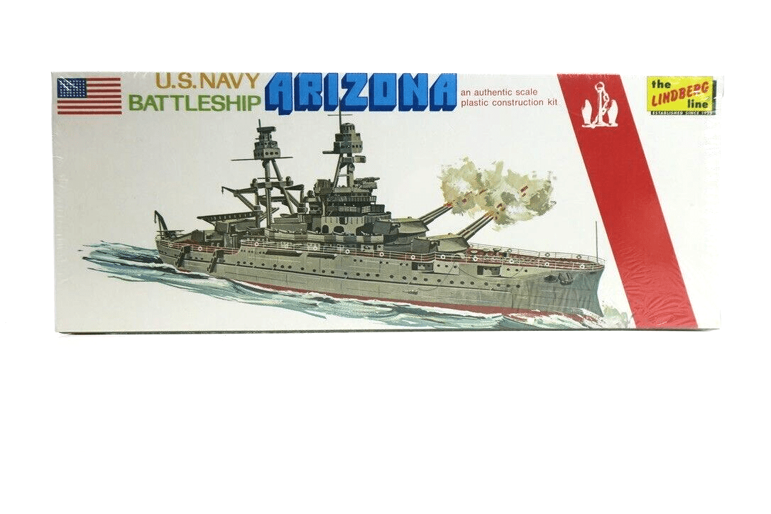 U.S. Navy Battleship Arizona, Lindberg 863 (1974) Model kit - WISE GUYS HOBBIES LLC