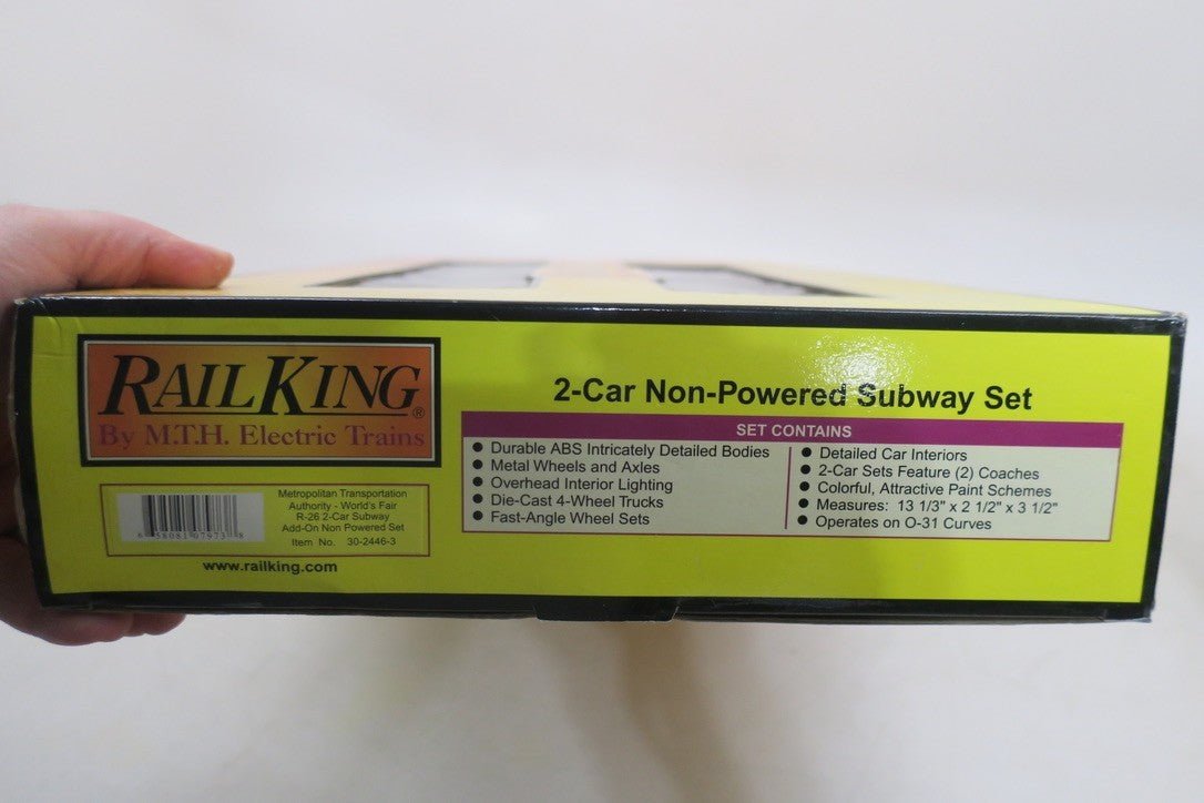 MTH 30 - 2446 - 3 MTA - World’s Fair R - 26 2 - Car Subway Add - On Non Powered Set RARE - WISE GUYS HOBBIES LLC