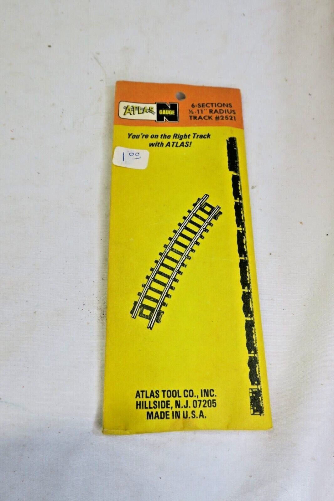 ATLAS 6-SECTIONS 1/2-11" RADIUS TRACK 2521 - WISE GUYS HOBBIES LLC