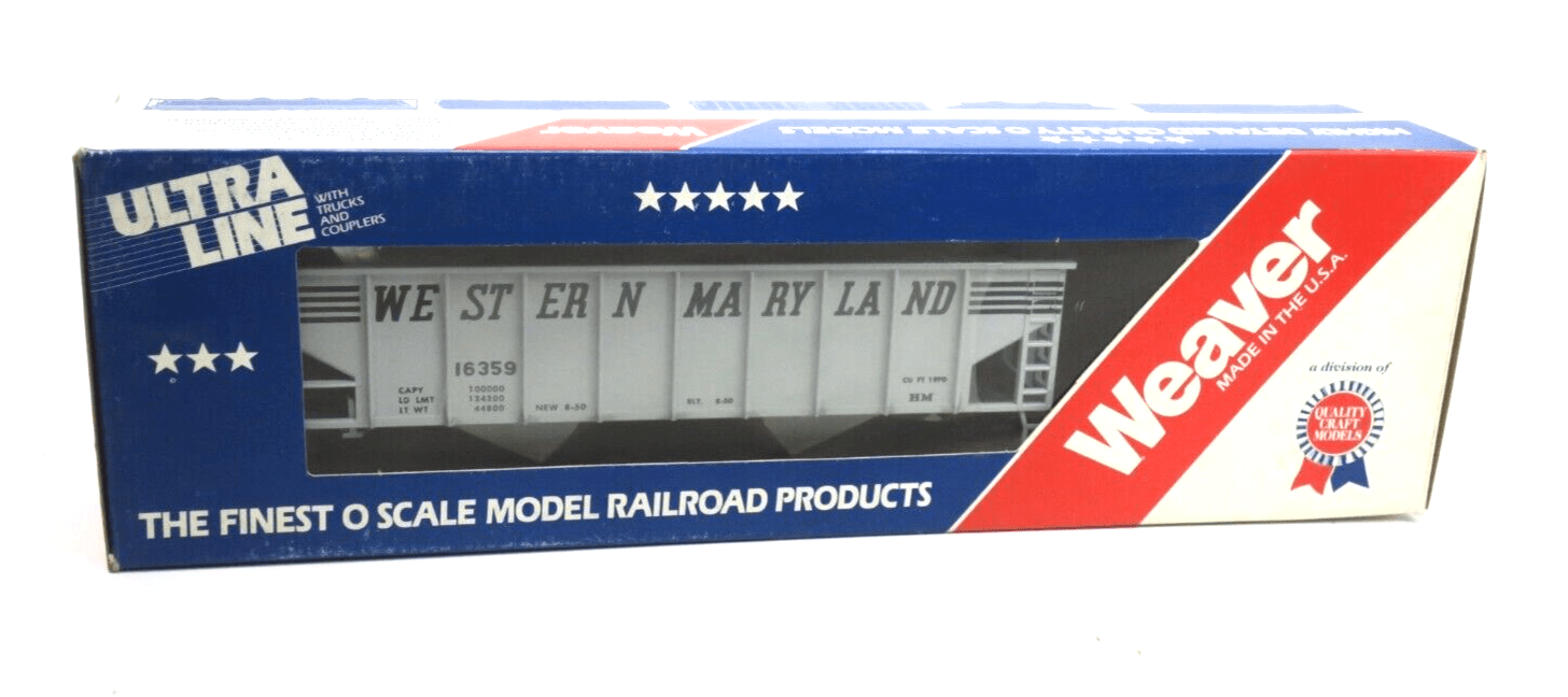 Weaver Western Maryland (Gray) 16359 36' Ribbed Side Hopper Car KIT 2106 - WISE GUYS HOBBIES LLC