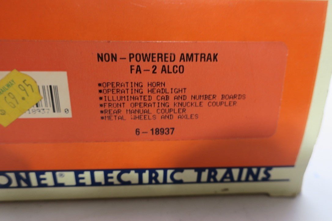 LIONEL 6 - 18937 AMTRAK FA - 2 ALCO Diesel Non - Powered Diesel Horn - WISE GUYS HOBBIES LLC