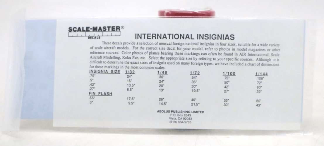Scale Master Multi-Scale International Insignias 1 Decals SM-36 - WISE GUYS HOBBIES LLC