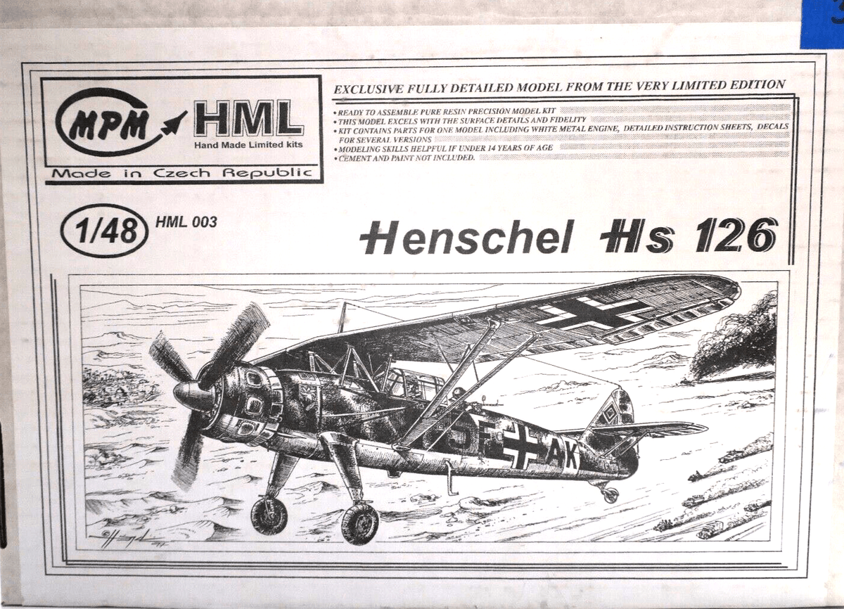 MPM 1/48 Henschel HS-126 Resin Cast Kit - WISE GUYS HOBBIES LLC