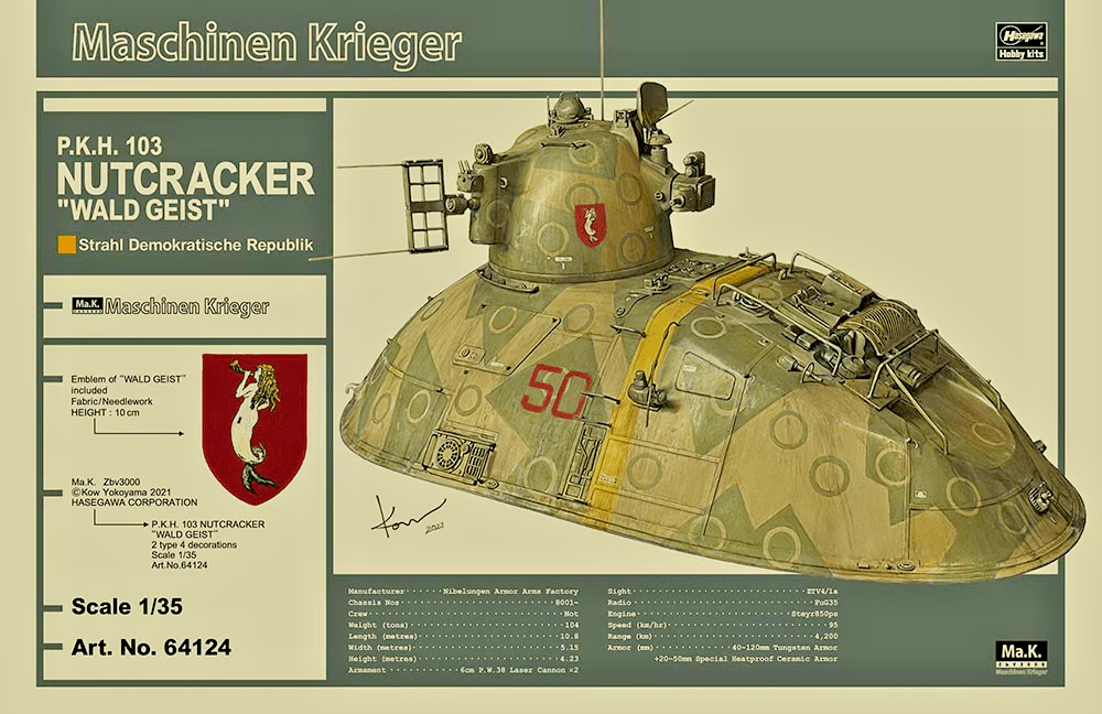 Hasegawa Maschinen Krieger 1/35 P.K.H. 103 Nutcracker "Wald Geist" Model Kit - WISE GUYS HOBBIES LLC