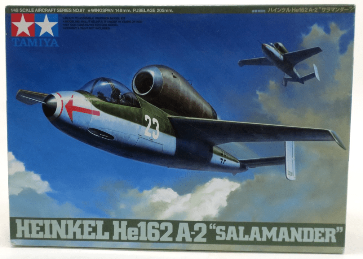 Tamiya 1/48 Heinkel He162 A-2 "Salamander" Plastic Model Kit 97 - WISE GUYS HOBBIES LLC