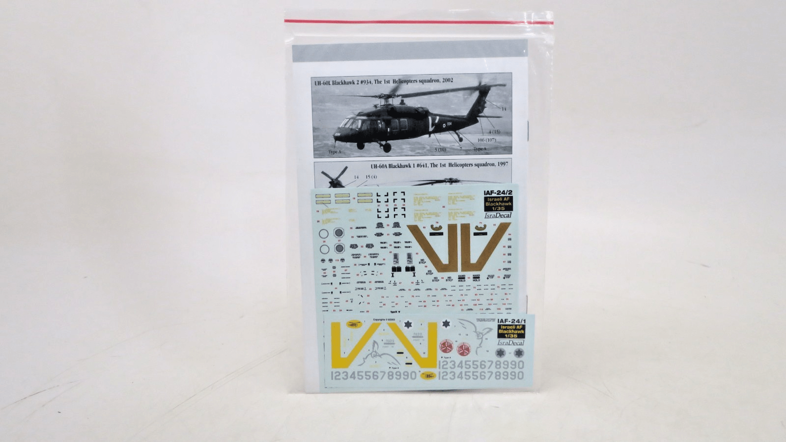 IsraDecal 1/35 Israeli Air Force H-60 Blackhawk Decals IAF 24 - WISE GUYS HOBBIES LLC