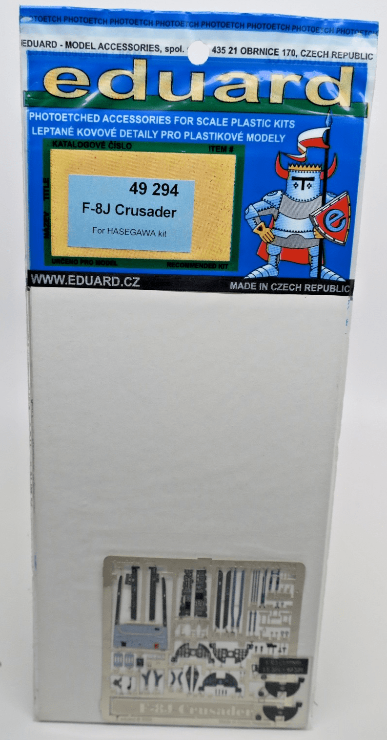 Eduard 1/48 F - 8J Crusader Photo - Etch Detail Set 49294 - WISE GUYS HOBBIES LLC