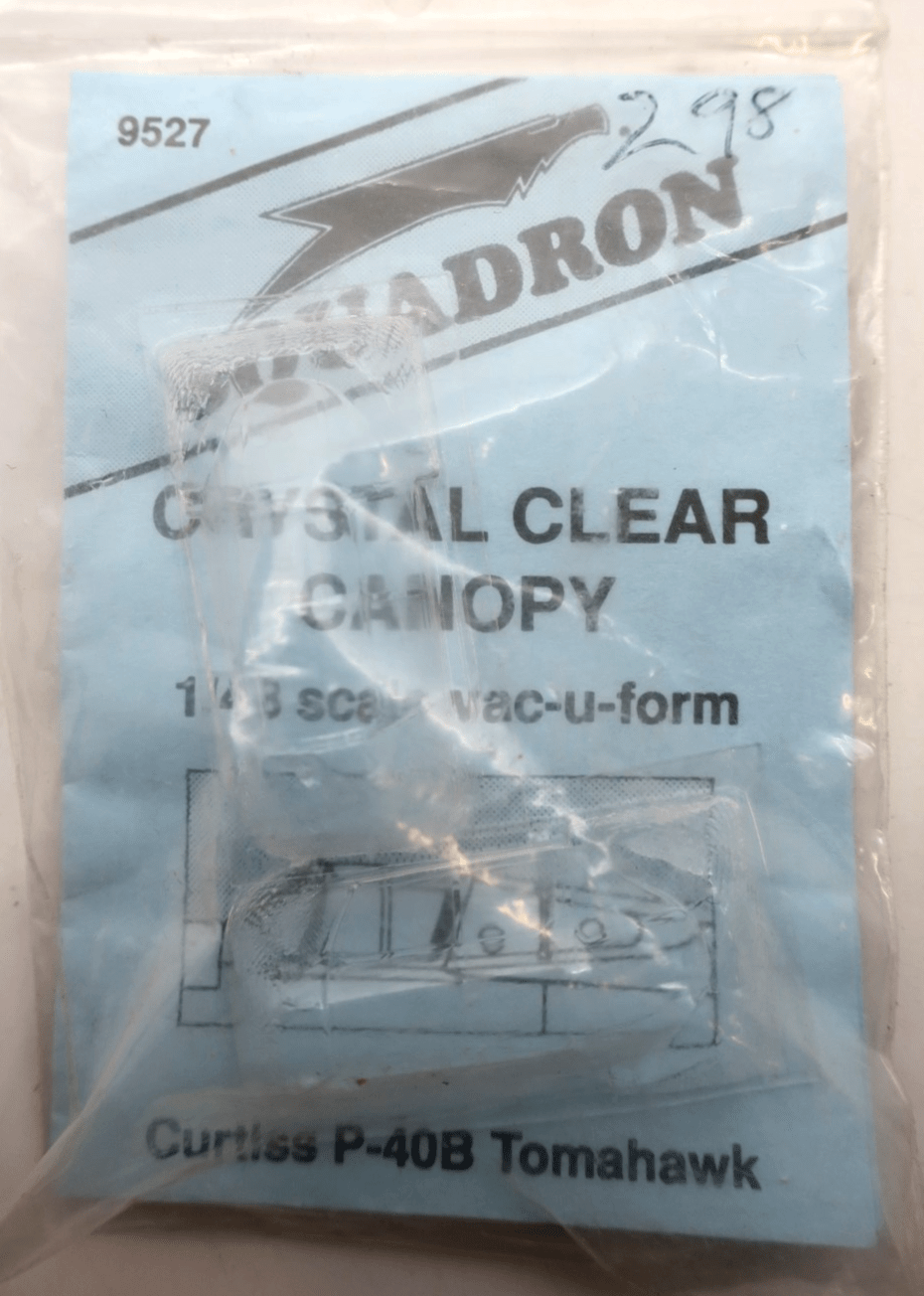 Squadron 1/48 Curtiss P - 40B Tomahawk Canopy Part 9527 - WISE GUYS HOBBIES LLC