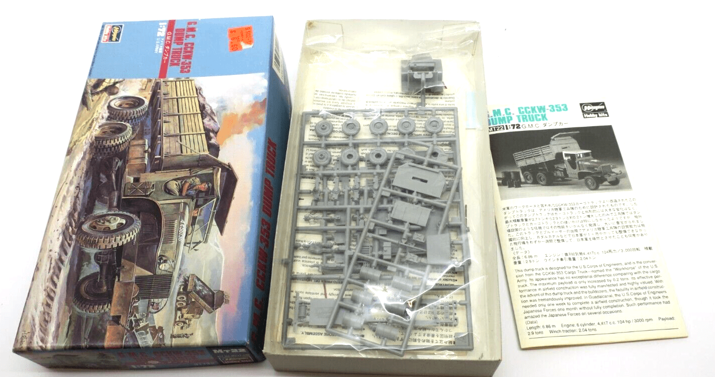 Hasegawa 1/72 GMC CCKW-353 Dump Truck MT22-500 31122 Model Kit - WISE GUYS HOBBIES LLC