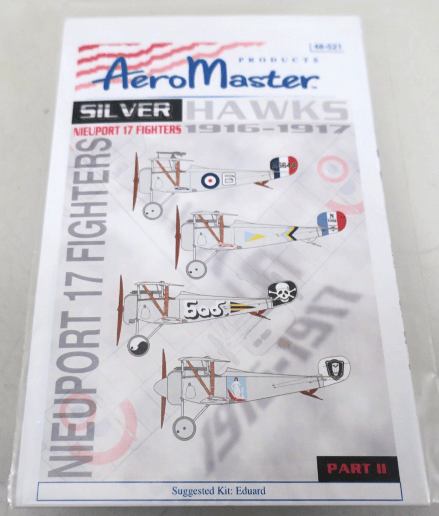 AeroMaster Decals 48 - 521 Silver Hawks Part II (Nieuport 17 Fighters 19) - WISE GUYS HOBBIES LLC