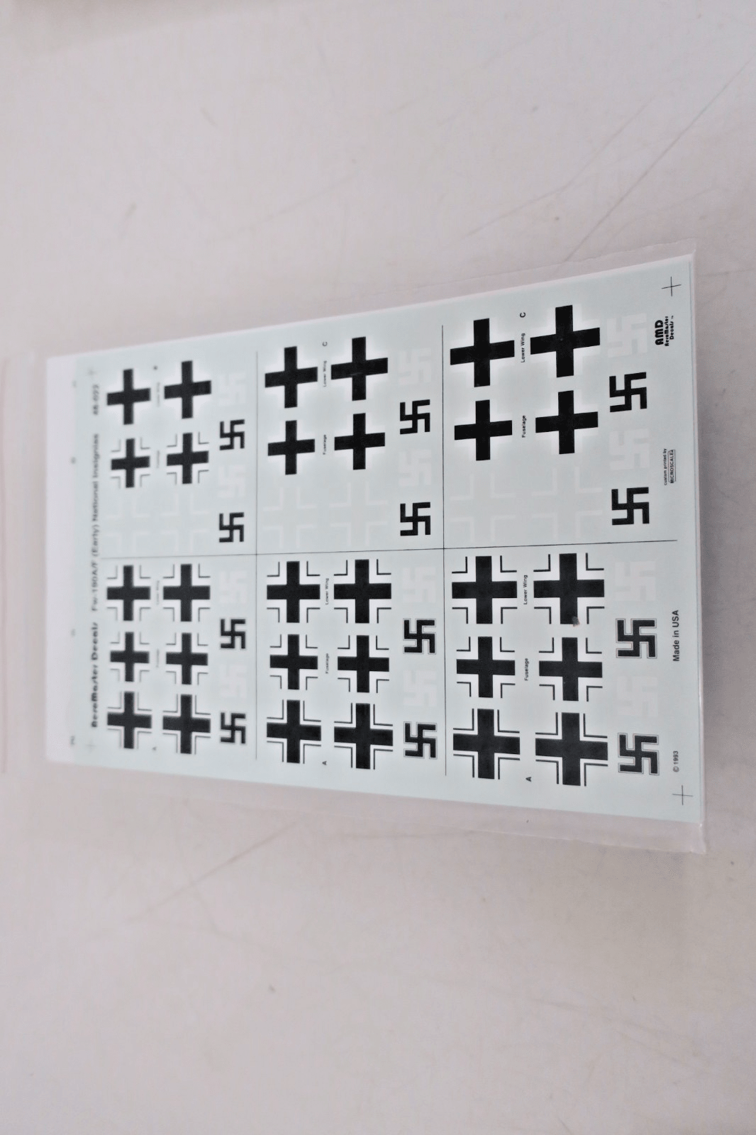 Aeromaster Decals 48 - 022 Fw - 190A/F National Insignias (Early) - WISE GUYS HOBBIES LLC