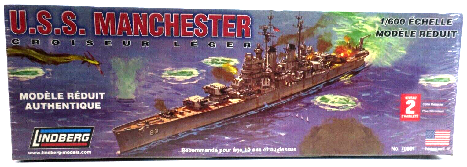 Lindberg 1/600 USS Manchester Model Kit - WISE GUYS HOBBIES LLC