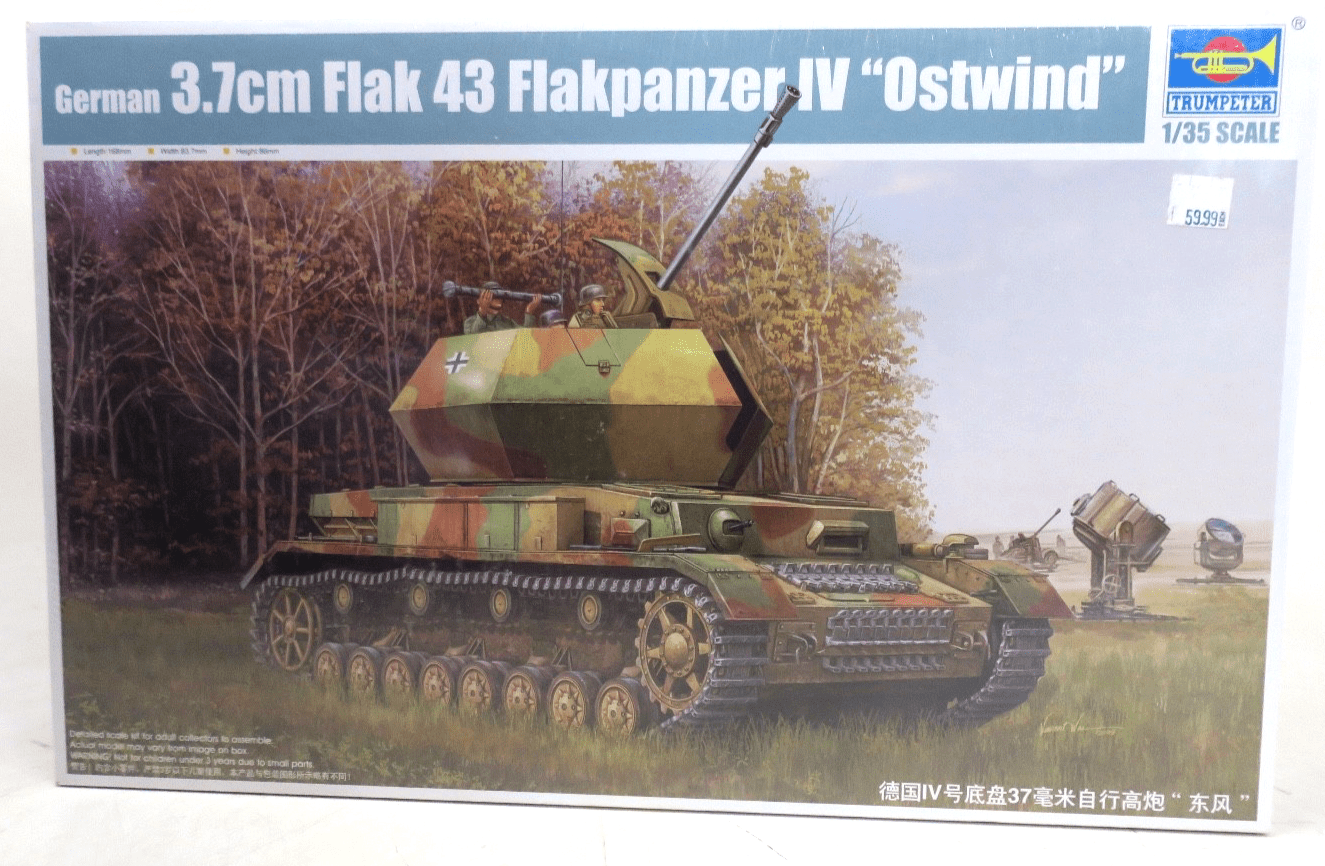 Trumpeter 1/35 German 3.7cm Flak 43 Flakpanzer IV Ostwind Model Kit - WISE GUYS HOBBIES LLC