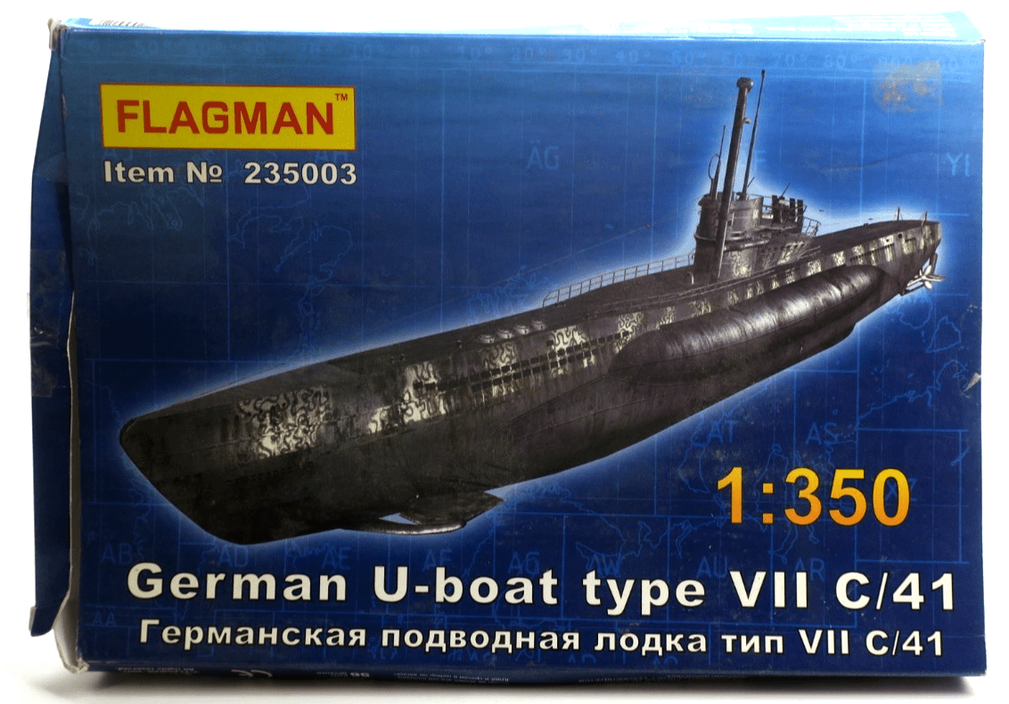 Flagman 1/350 German U - boat type VII C/41 Model Kit 235003 - WISE GUYS HOBBIES LLC