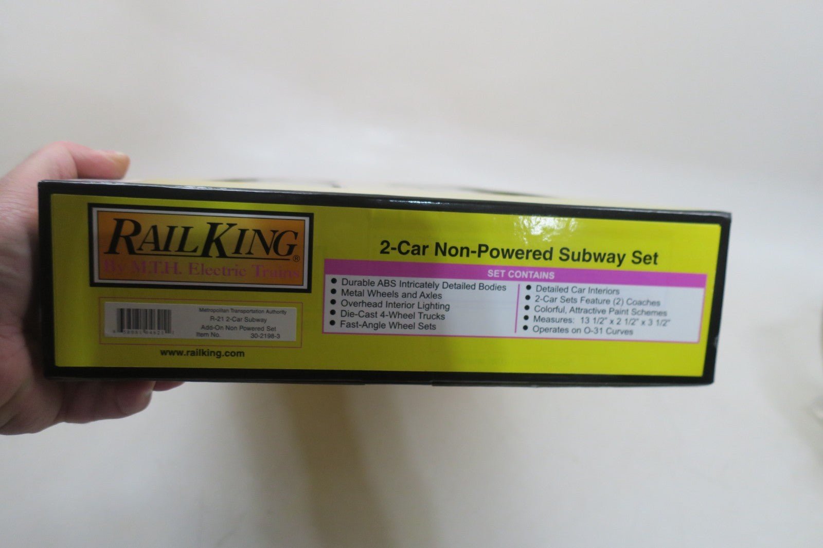 MTH Rail King MTA R - 21, 2 - Car Subway Add - On Non Powered 30 - 2198 - 3 - WISE GUYS HOBBIES LLC