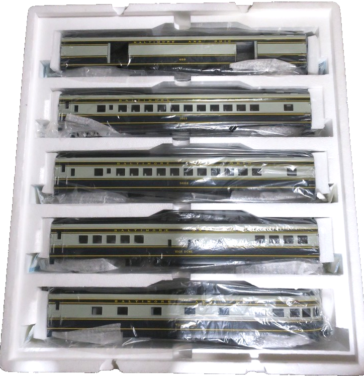 MTH 20-6565 O Baltimore & Ohio 70' Streamlined Passenger Car Set (Set of 5)