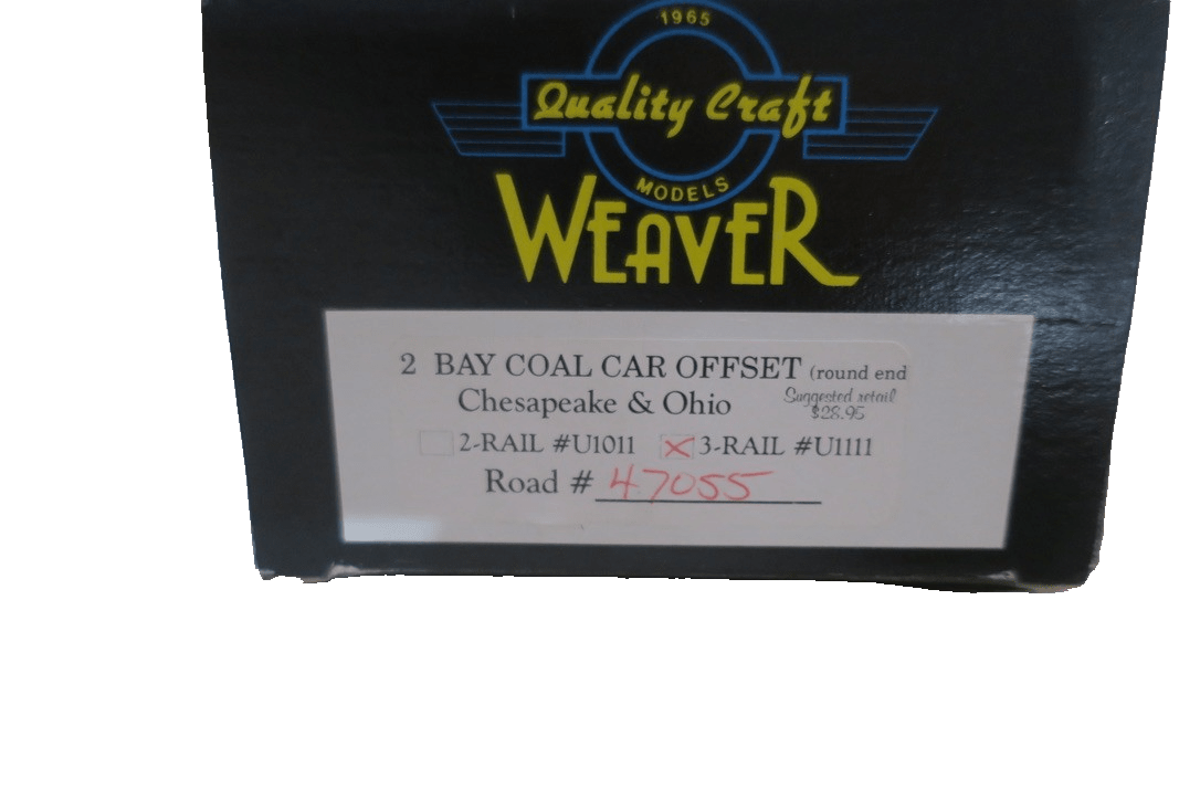 Weaver U1111 C&O Chesapeake & Ohio 2 - Bay Offset Hopper Car 47055 O - Gauge 3 - Rail - WISE GUYS HOBBIES LLC