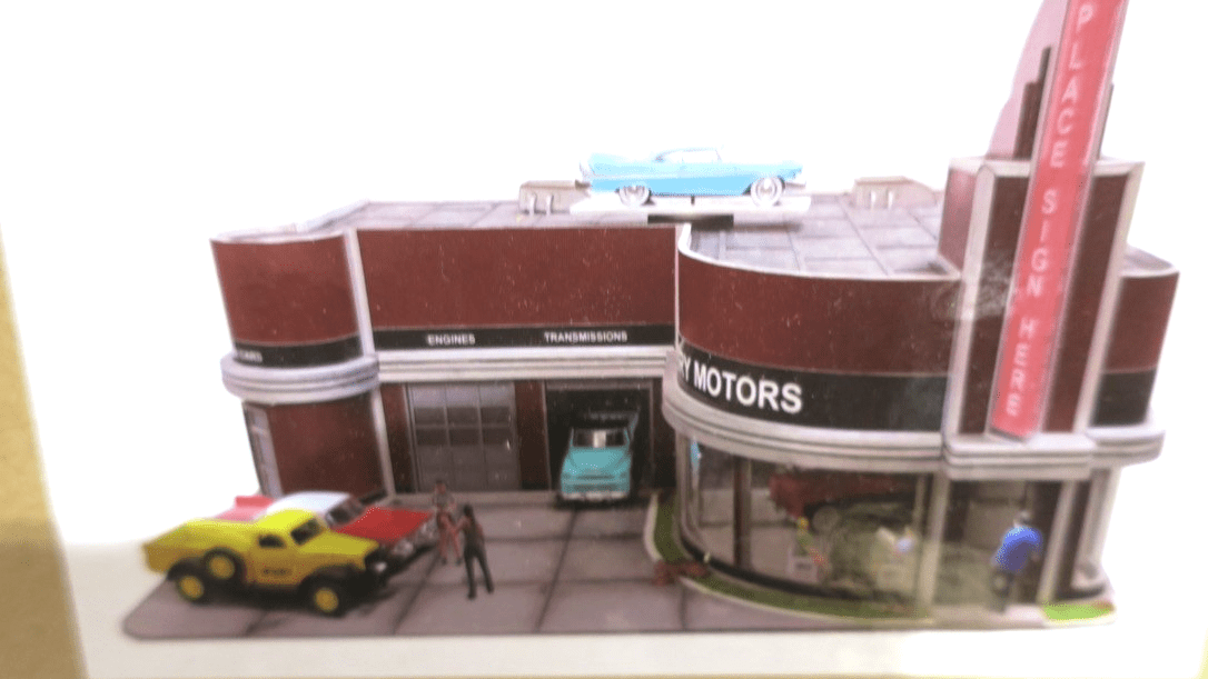 MENARDS FURY MOTORS CAR DEALERSHIP CITY BUILDING ACCESSORY O GAUGE O SCALE - WISE GUYS HOBBIES LLC