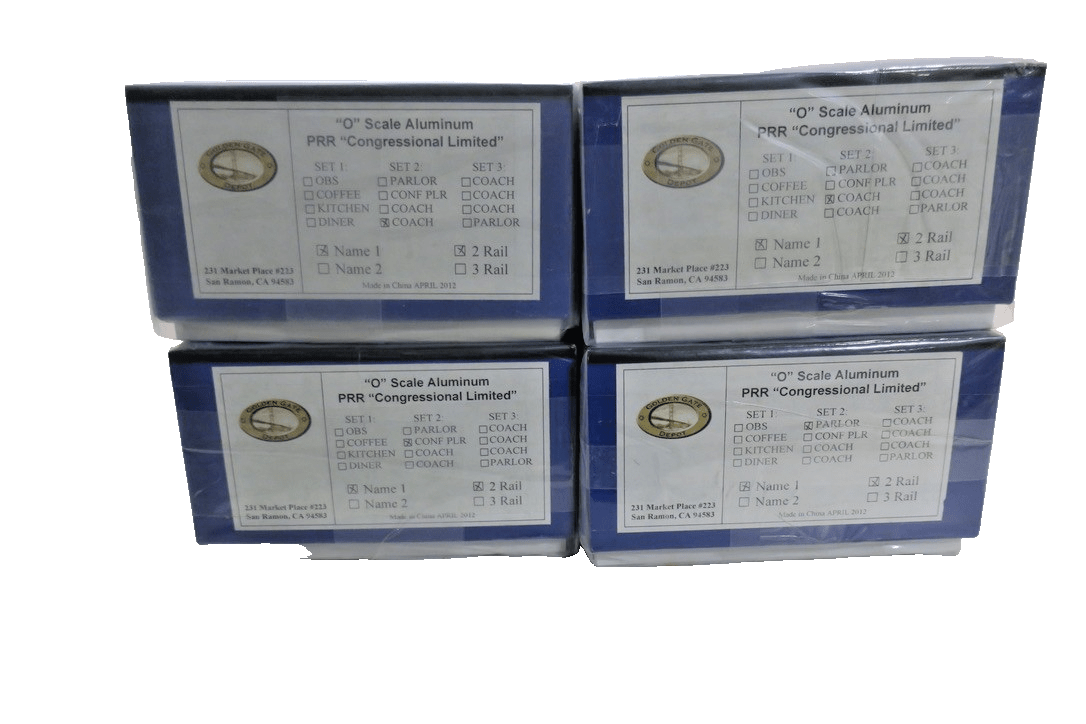 GOLDEN GATE DEPOT O SCALE 2 - RAIL PRR CONGRESSIONAL LIMITED 4 - PACK SET 2 - WISE GUYS HOBBIES LLC