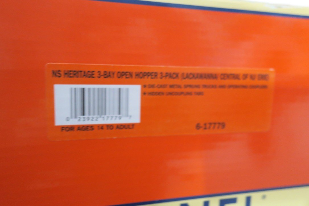 Lionel 6 - 17779 NS Heritage 3 - Bay Open Hopper 3 - Pack (Central of NJ/Erie/Lack) - WISE GUYS HOBBIES LLC
