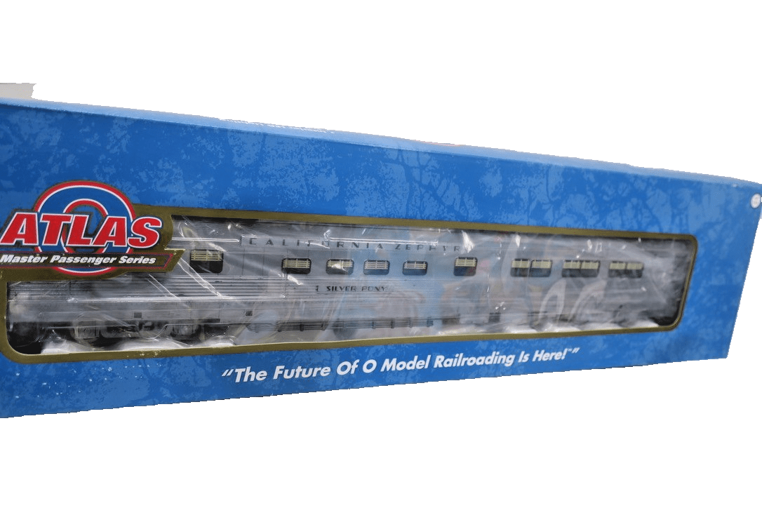 Atlas O Scale 3002152 - 2 Dome - Chair Car California Zephyr “Silver Pony” NOS! - WISE GUYS HOBBIES LLC