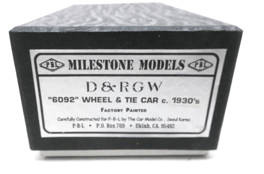 PBL 6092 Milestone Models Sn3 BRASS D&RGW Wheel & Tie Car - Factory Painted RED - WISE GUYS HOBBIES LLC