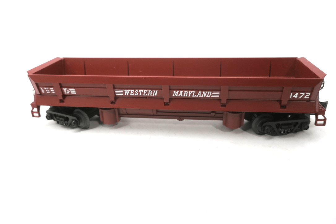 Western Maryland O Scale Premier Dump Car w/Operating Bay 20-98292 - WISE GUYS HOBBIES LLC