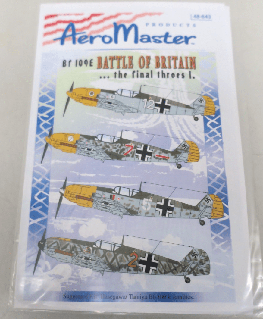 AeroMaster Decals 48 - 643 BF 109E Battle Of Britain The Final Throes I - WISE GUYS HOBBIES LLC