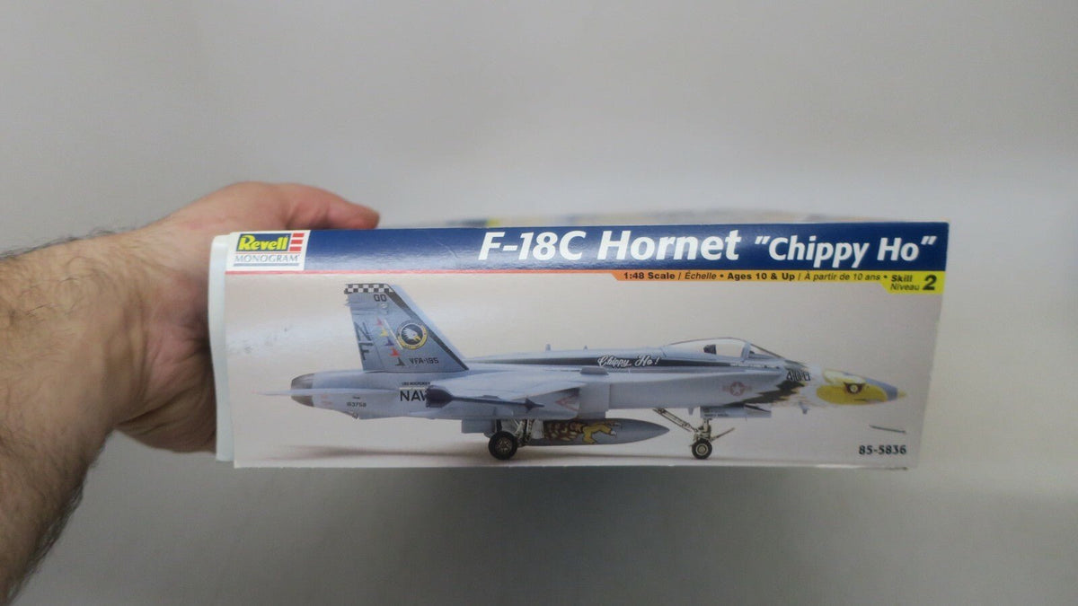 F18C Hornet "Chippie Ho" RARE Fighter 1:48 Model Kit Revell 1998 Open Box - WISE GUYS HOBBIES LLC