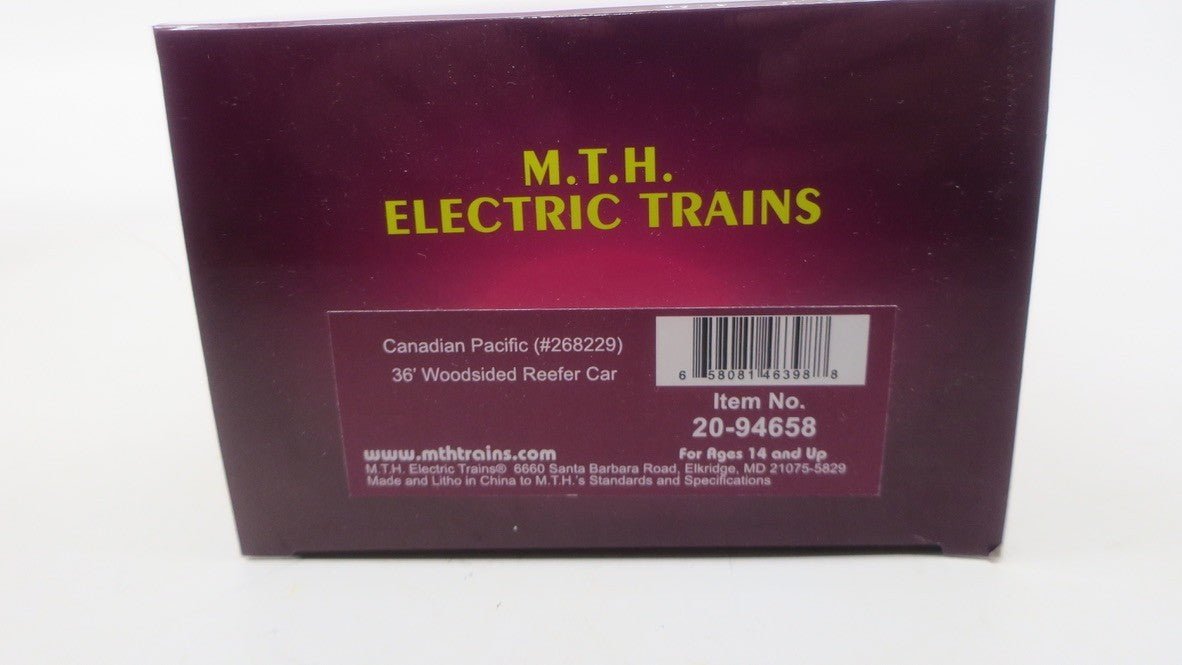 MTH 20-94658 CANADIAN PACIFIC APPLES 36' WOODSIDED REEFER CAR 268223 - WISE GUYS HOBBIES LLC