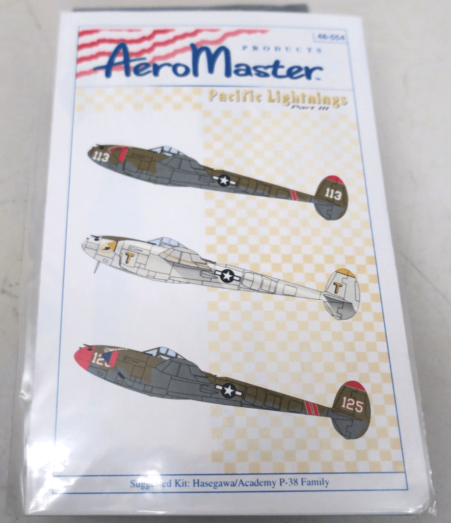 Aeromaster Decals 48 - 554 - Pacific Lightnings Part III - WISE GUYS HOBBIES LLC