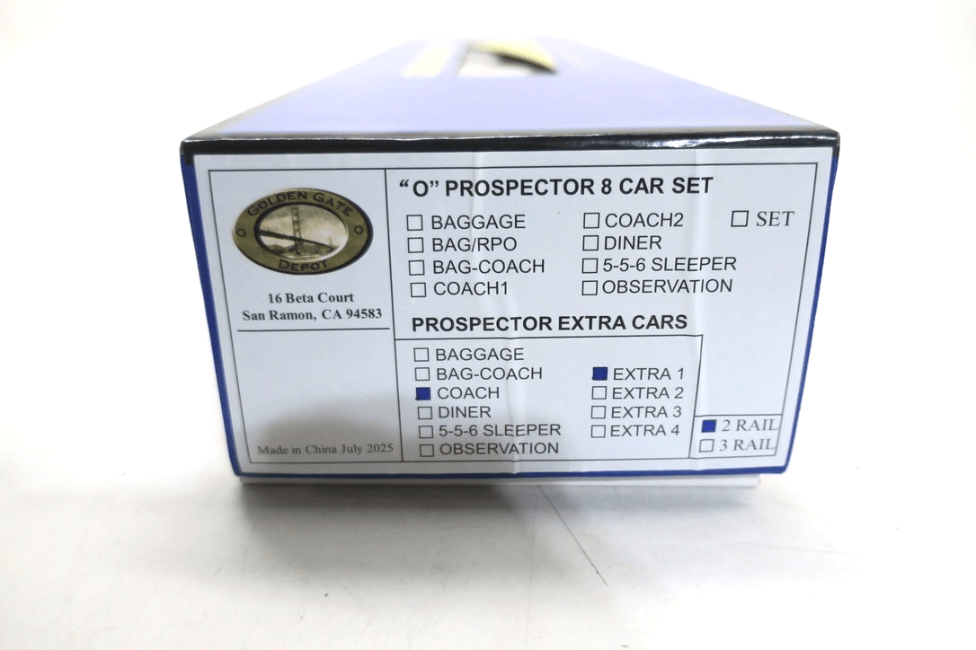 Golden Gate Depot DRGW PROSPECTOR CAR Coach Extra (O Scale Aluminum) - WISE GUYS HOBBIES LLC