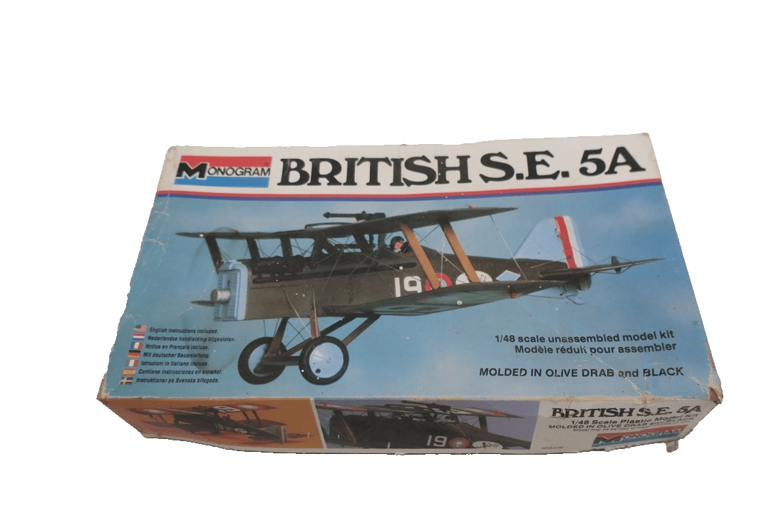 Vintage 1979 Monogram 1/48 British S.E. 5A Biplane Airplane Model kit 5205 - WISE GUYS HOBBIES LLC