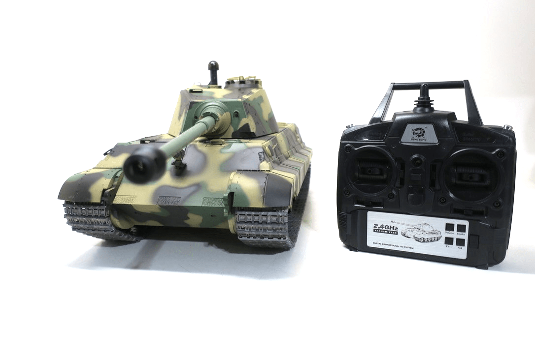 Henglong 1/16 RC ARTR King Tiger Cannon Smoking Metal Tracks - WISE GUYS HOBBIES LLC