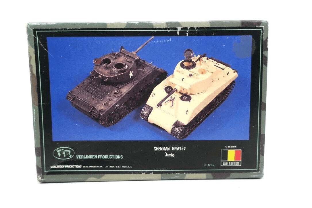Verlinden 1/35 Sherman M4A3E2 Jumbo Tank Resin & Brass Details Model Kit 258 - WISE GUYS HOBBIES LLC