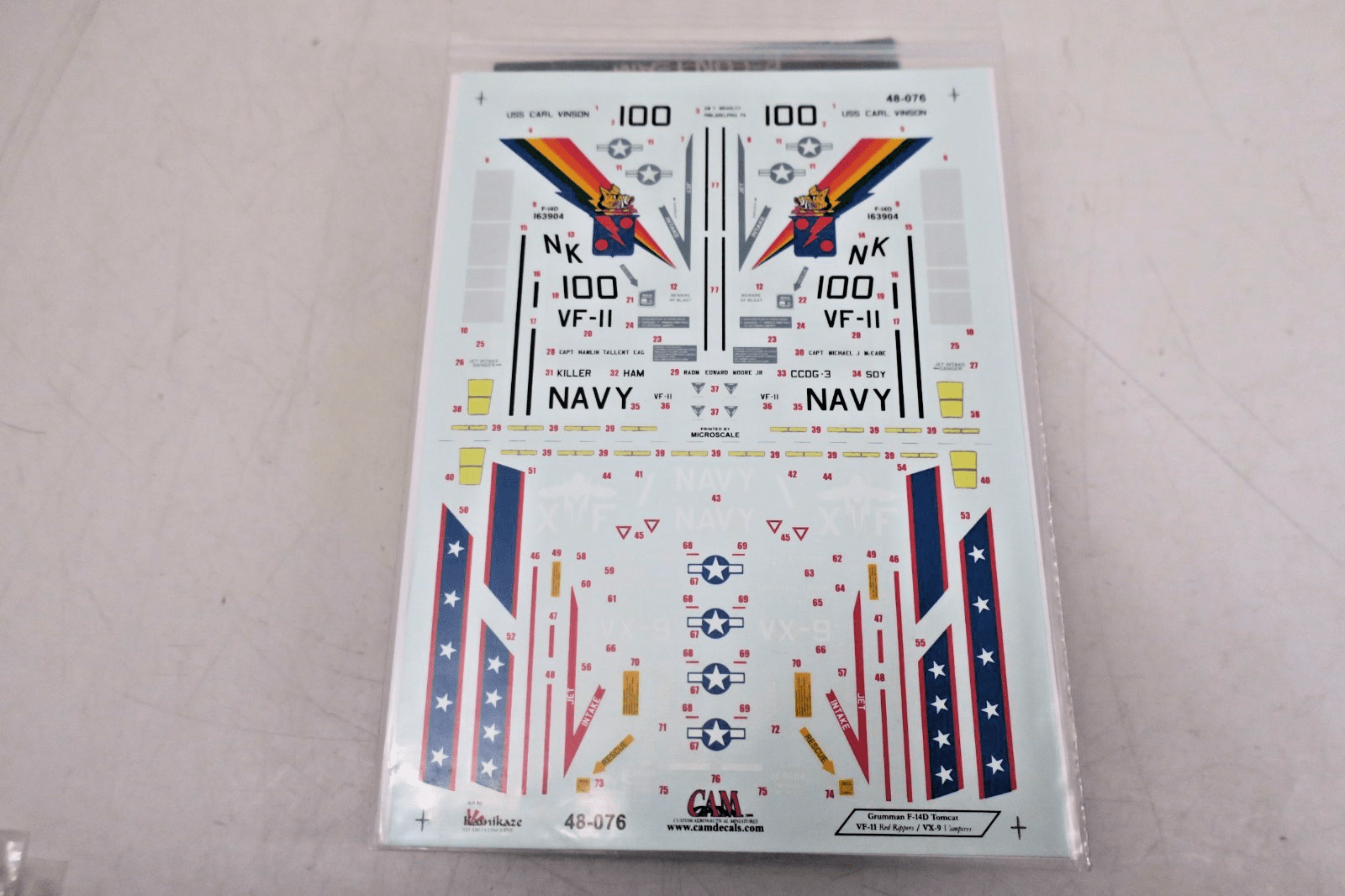 Cam Decals 1/48 Tomcat Alley Grumman F - 14 Tomcat 48 - 076 - WISE GUYS HOBBIES LLC