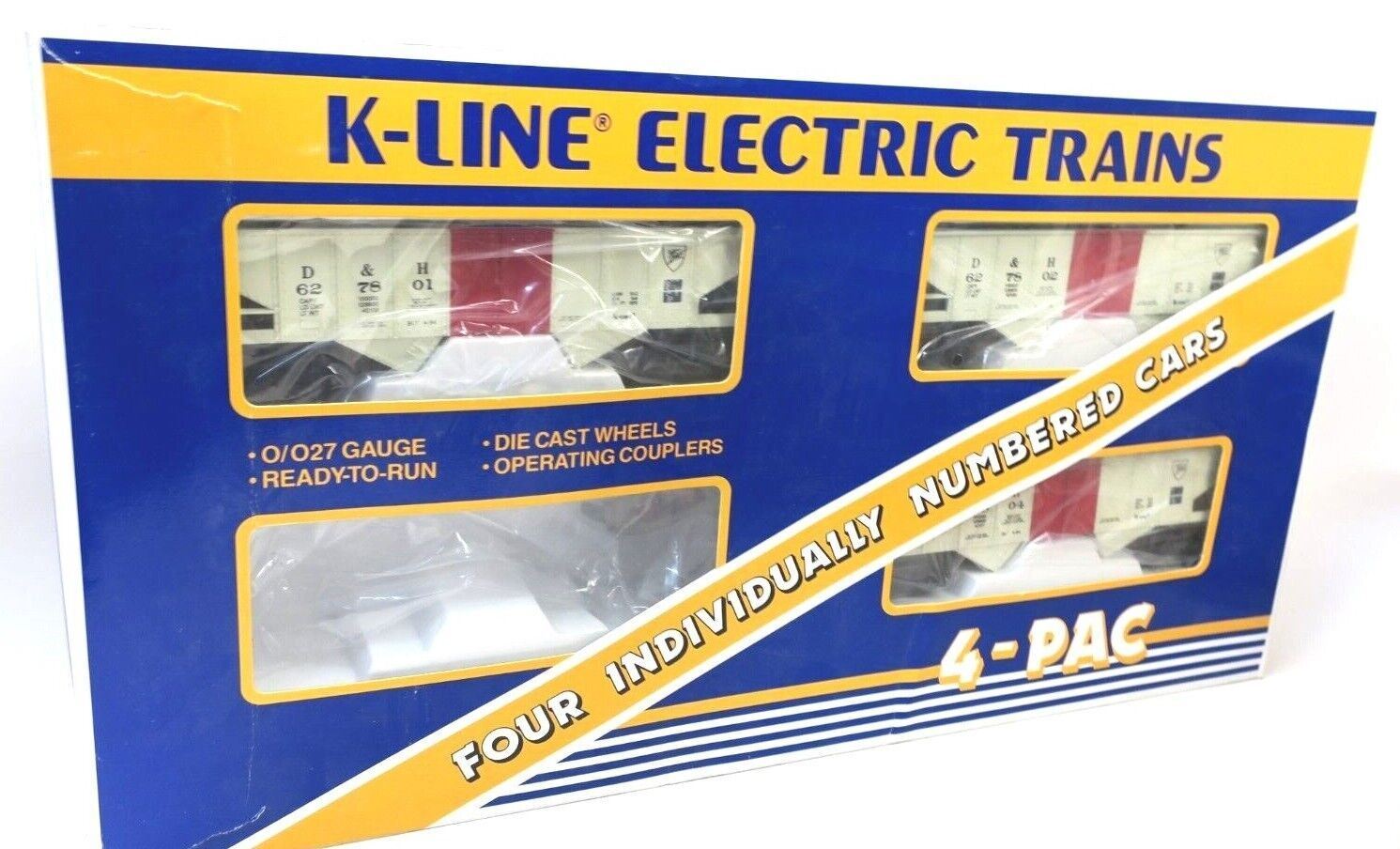 K-Line 0/027 Gauge D & W Hopper 4-Pac with Loads K-6278A - Missing one car - WISE GUYS HOBBIES LLC
