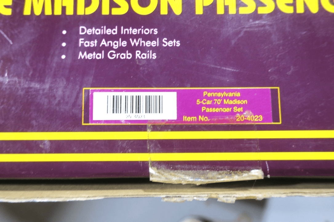MTH 20-4023 Pennsylvania PRR 70' Madison heavyweight passenger 5-car set - WISE GUYS HOBBIES LLC