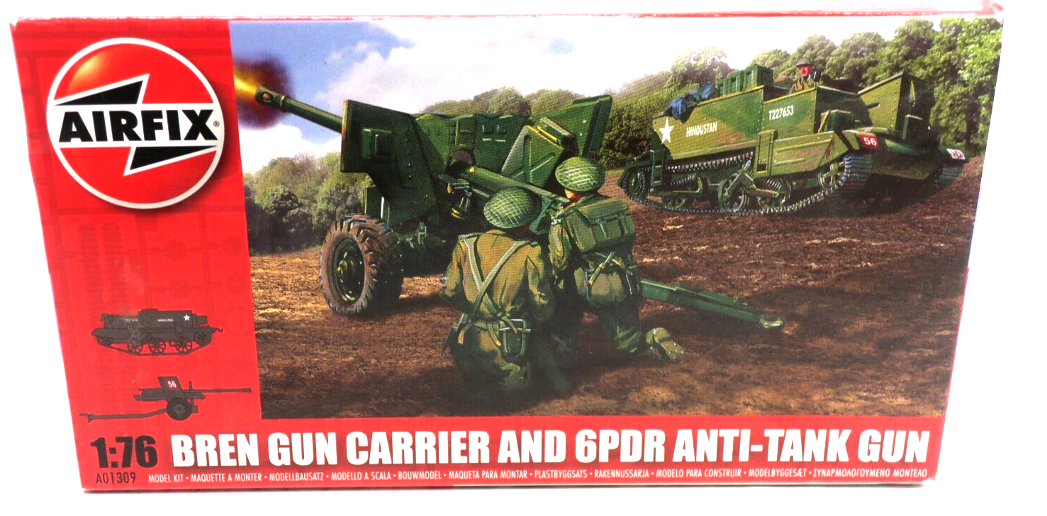 Airfix 1/76 Bren Gun Carrier And 6PDR Anti-Tank Gun Model Kit - WISE GUYS HOBBIES LLC