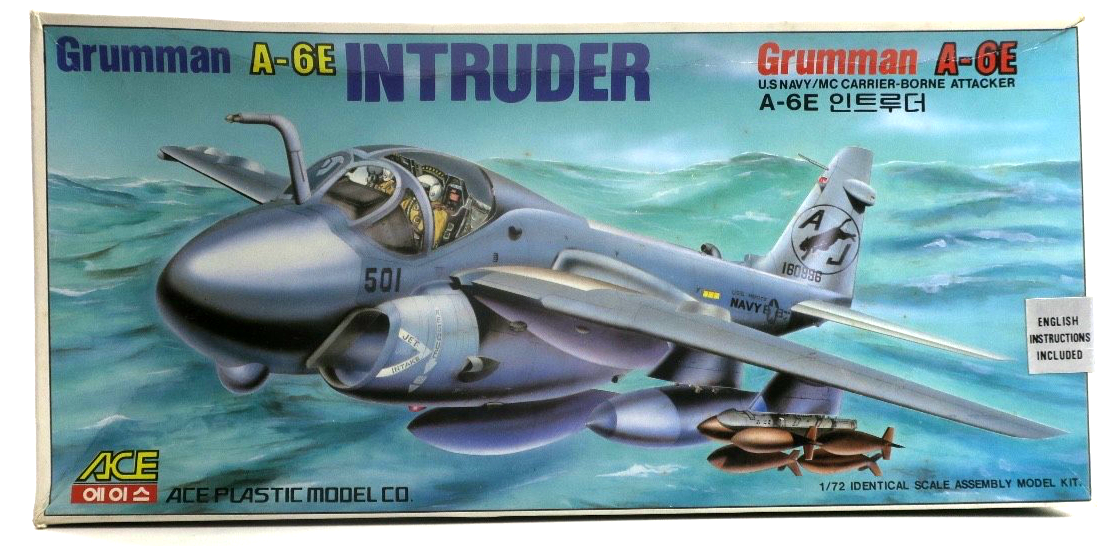 Vintage ACE 1/72 Grumman A - 6E Intruder Model Kit - WISE GUYS HOBBIES LLC