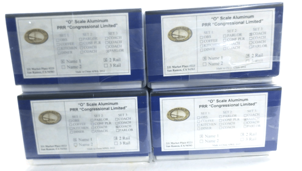 GOLDEN GATE DEPOT O SCALE 2 - RAIL PRR CONGRESSIONAL LIMITED 4 - PACK SET 3 - WISE GUYS HOBBIES LLC