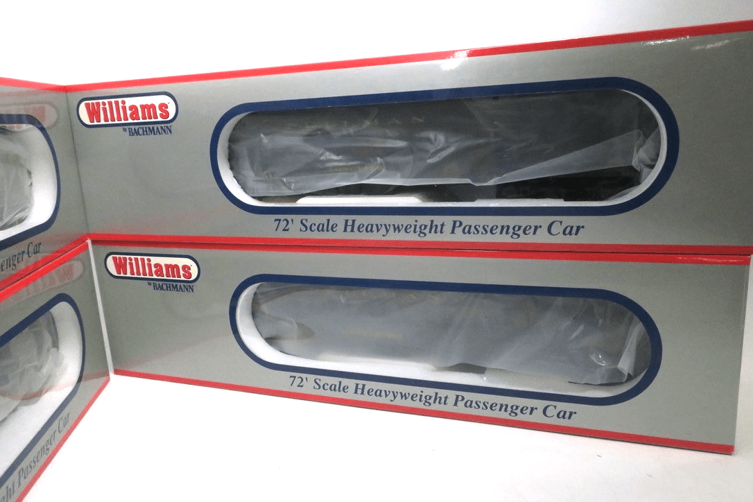 NIB Williams 43360 Pullman 72' Scale Heavyweight Passenger 4-Car Set - WISE GUYS HOBBIES LLC