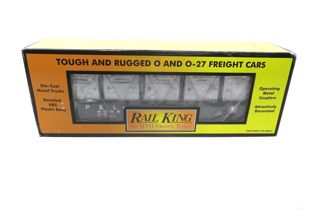 30-7253 MTH Pittsburgh & Lake Erie (405823) Gondola w/5 LCL Containers - WISE GUYS HOBBIES LLC