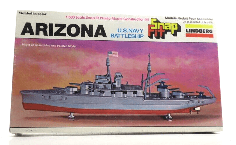 Lindberg U.S. Navy Battleship USS Arizona Lindberg 874 1:800 Model Kit - WISE GUYS HOBBIES LLC