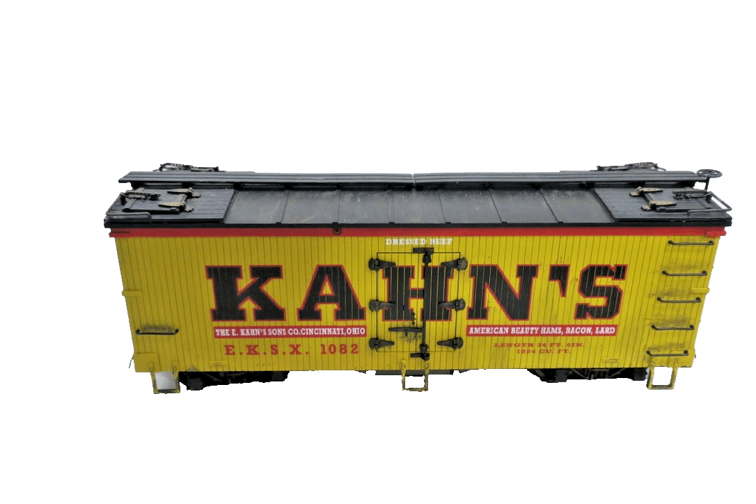 USA TRAINS (R - 16023) KAHN'S / WOODEN BILLBOARD REEFER Weathered - WISE GUYS HOBBIES LLC